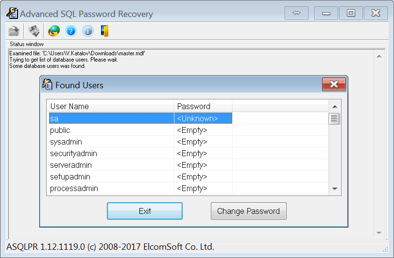 advanced sage password recovery